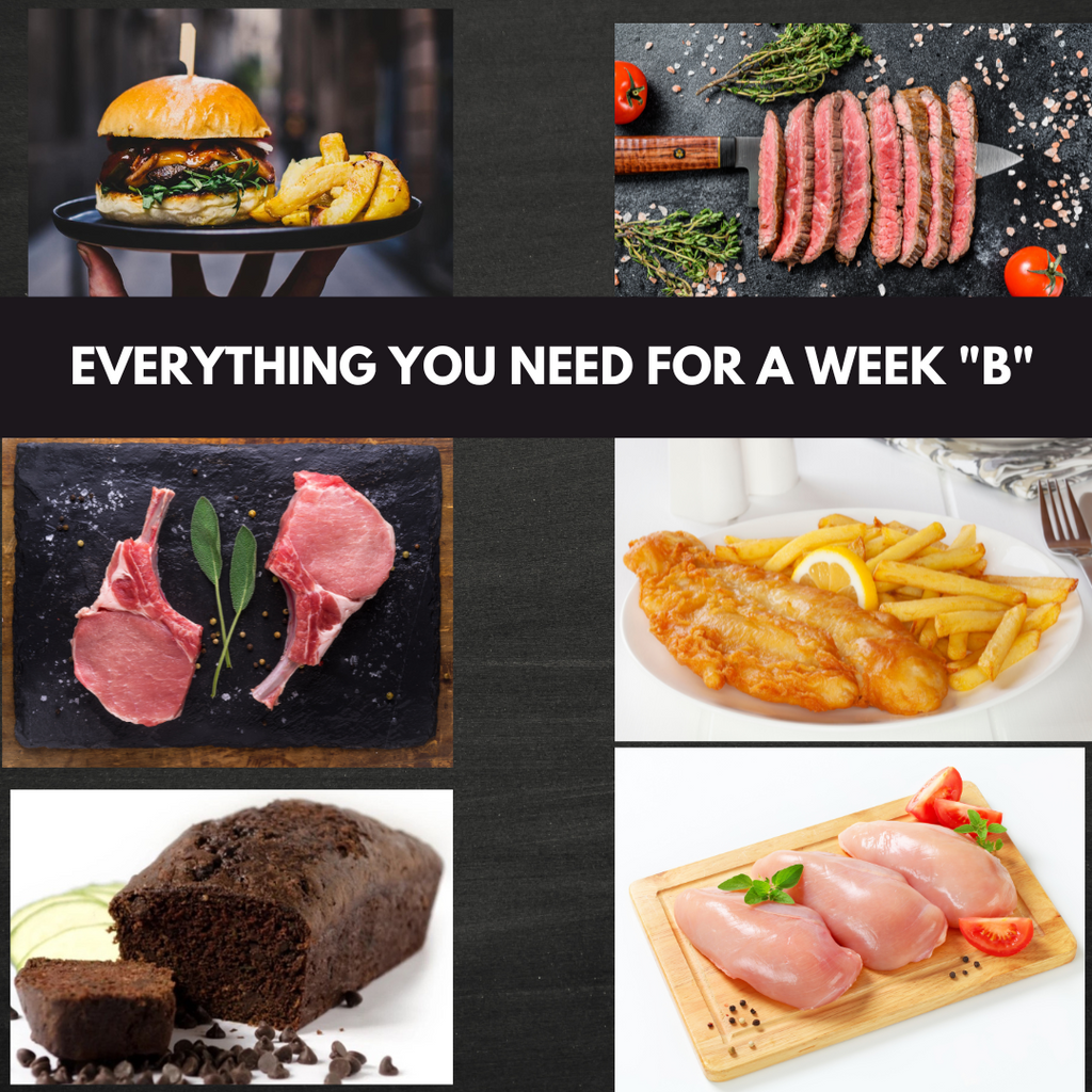 Six different product offerings for an “everything you need for a week” butcher box  