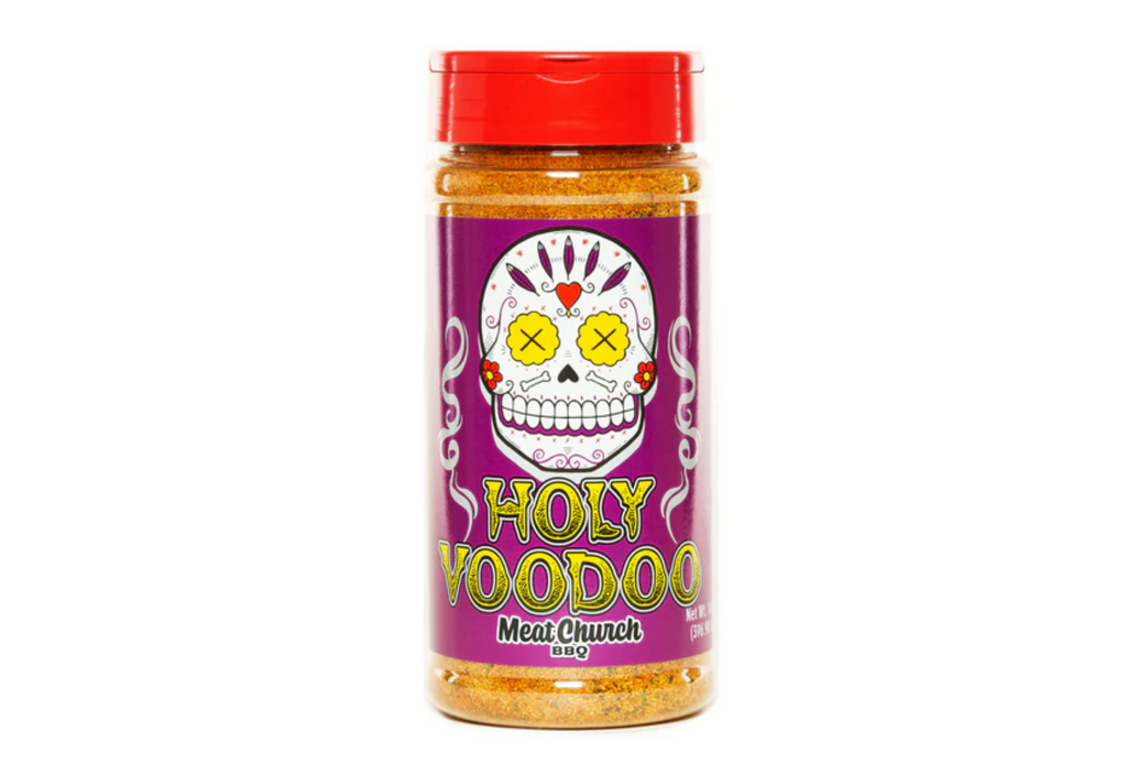 “holy voodoo” all-purpose rub by meat church against a white background